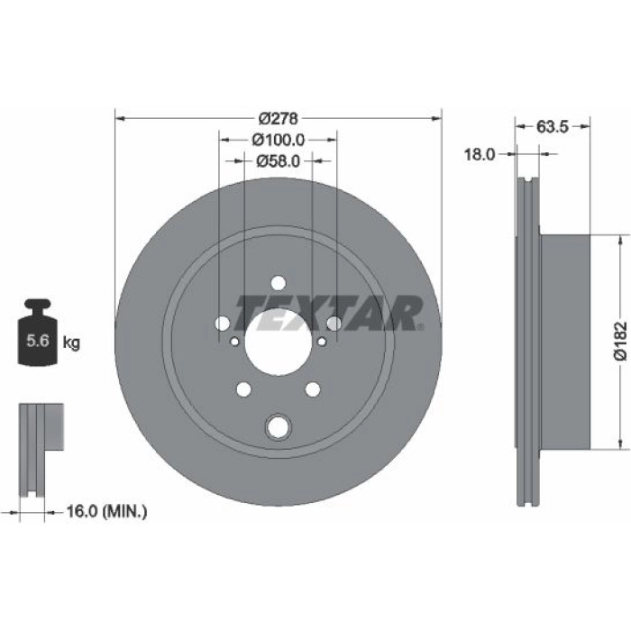 Textar Bremsscheibe 92278503 Textar Bremsscheibe 92278503