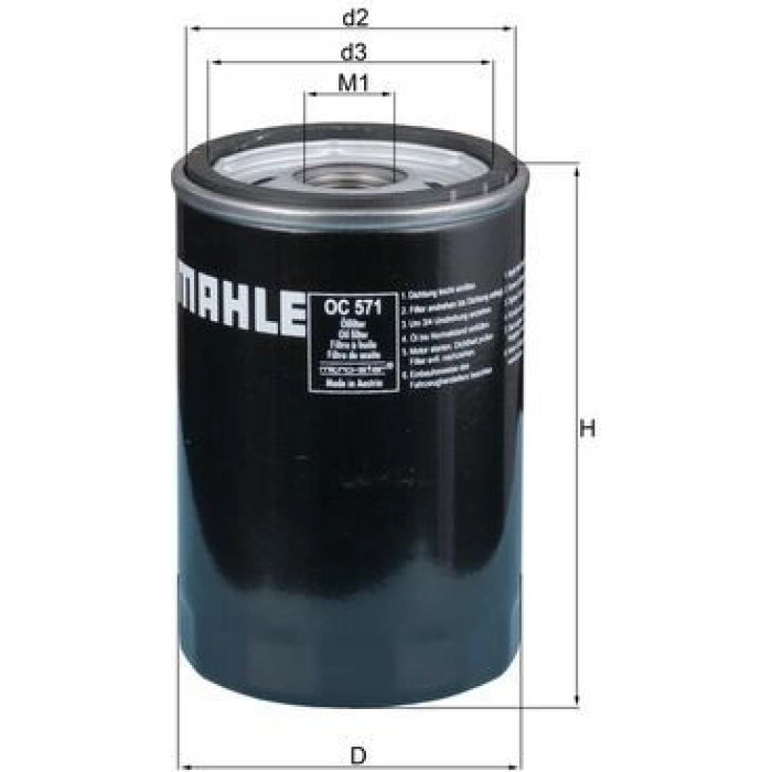Mahle Original Ölfilter OC 571 Mahle Original Ölfilter OC 571