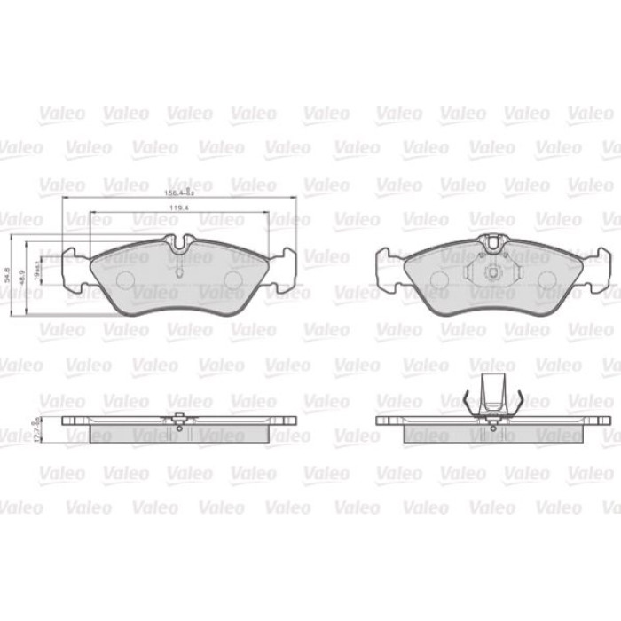 Valeo Bremsbelagsatz 872661 Valeo Bremsbelagsatz 872661