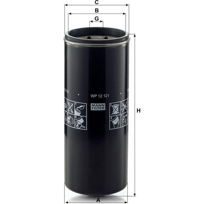 MANN-FILTER Ölfilter LKW WP 12 121 MANN-FILTER Ölfilter LKW WP 12 121
