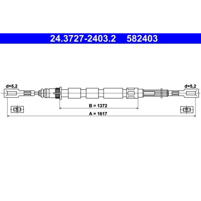 ATE Handbremsseil 24.3727-2403.2 ATE Handbremsseil 24.3727-2403.2