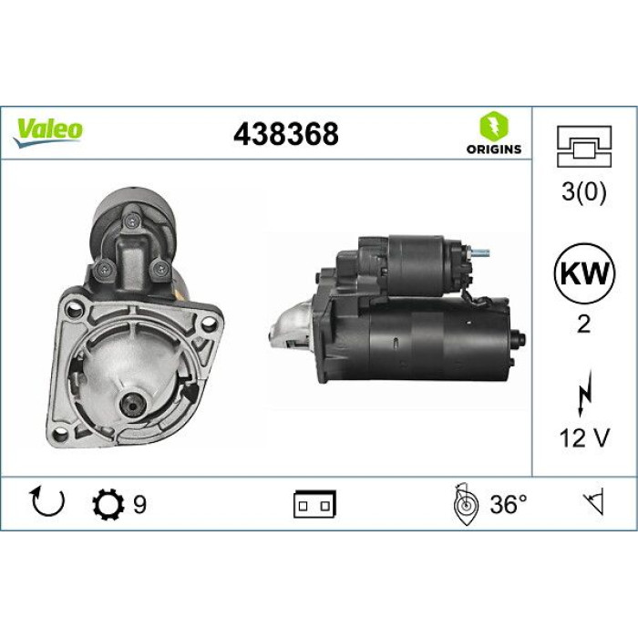 438368 Valeo Anlasser 438368 438368 Valeo Anlasser 438368
