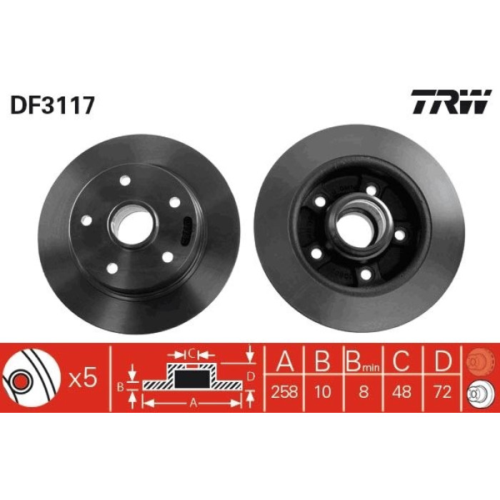 TRW Bremsscheibe DF3117 TRW Bremsscheibe DF3117