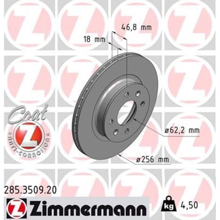 Zimmermann Bremsscheibe 285.3509.20 Zimmermann Bremsscheibe 285.3509.20