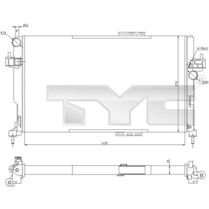 TYC Motorkühler 725-0034-R TYC Motorkühler 725-0034-R