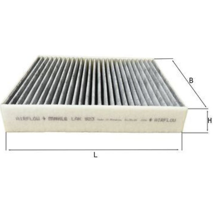 LAK 923 MAHLE Innenraumfilter 923, Aktivkohlefilter, 216,7 x 200 x 35 mm – u. a. für Renault Captur II (HF_), Clio V (B7_), IV (BH_) – OE Nummer 272770567R - l LAK 923 MAHLE Innenraumfilter 923, Aktivkohlefilter, 216,7 x 200 x 35 mm – u. a. für Renault Captur II (HF_), Clio V (B7_), IV (BH_) – OE Nummer 272770567R - l
