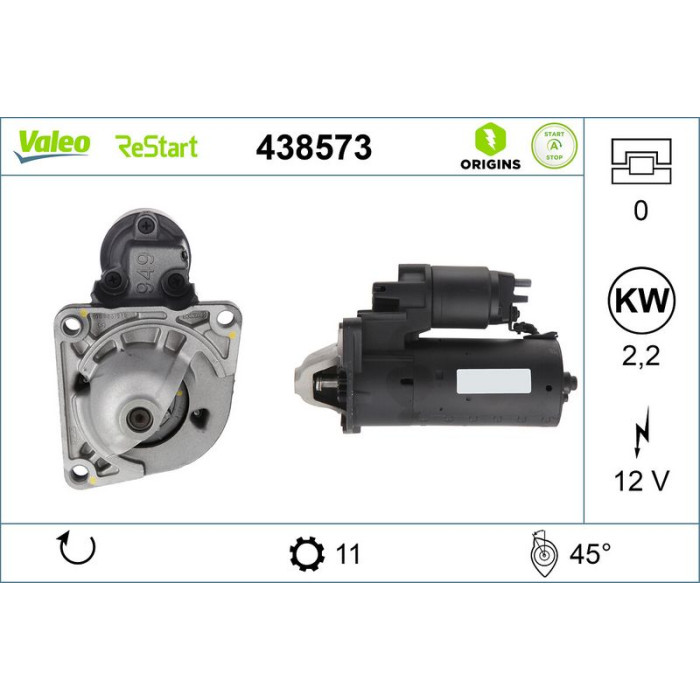 Valeo Anlasser 438573 Valeo Anlasser 438573