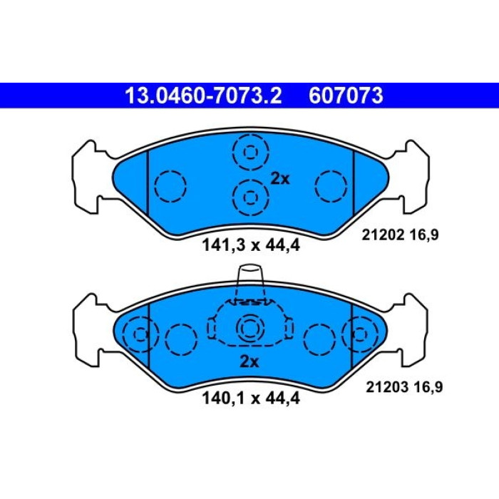 ATE Bremsbelagsatz Ford Vorderachse Fiesta/Ka 1.0-1.6/1.8D 89-08 13.0460-7073.2 ATE Bremsbelagsatz Ford Vorderachse Fiesta/Ka 1.0-1.6/1.8D 89-08 13.0460-7073.2