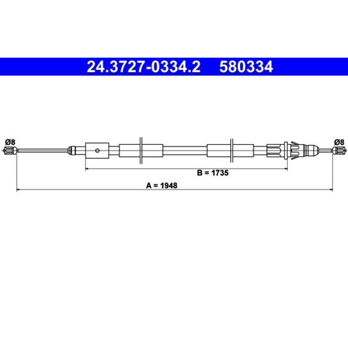 ATE Handbremsseil 24.3727-0334.2 ATE Handbremsseil 24.3727-0334.2
