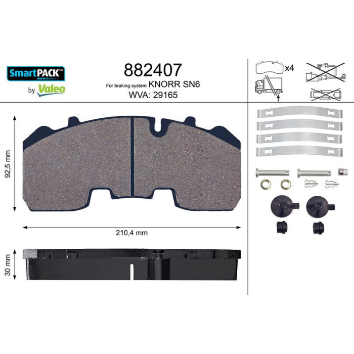 Valeo Bremsbelagsatz 882407 Valeo Bremsbelagsatz 882407