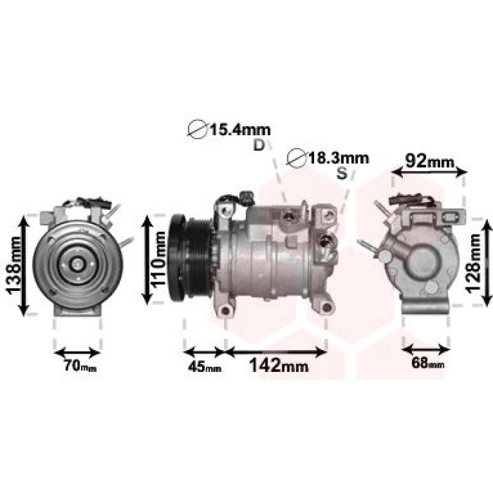 Van Wezel Klimakompressor 0700K128 Van Wezel Klimakompressor 0700K128
