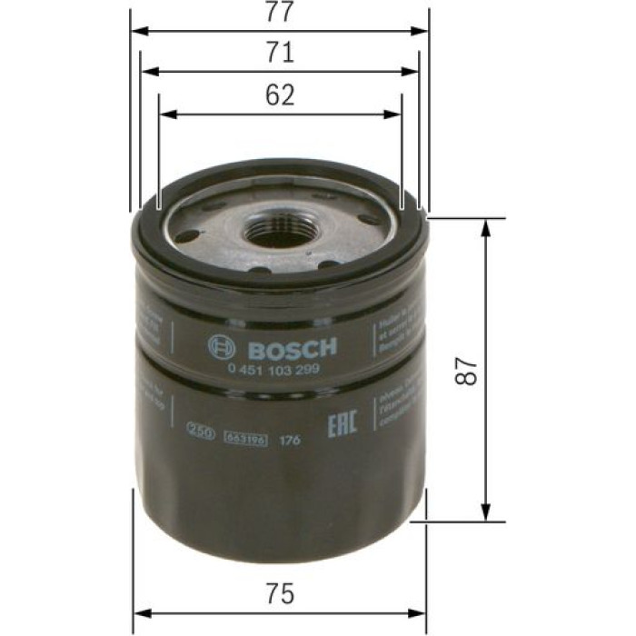 0 451 103 299 Bosch Ölfilter 0 451 103 299
