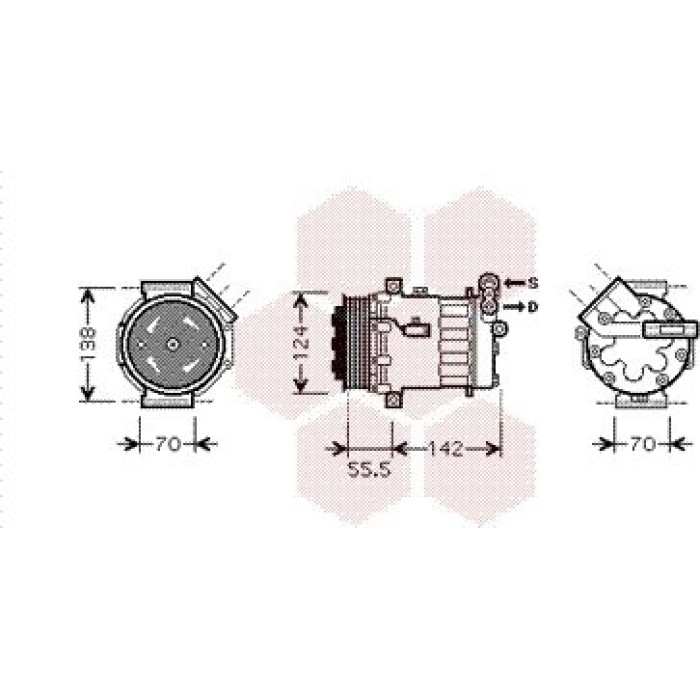 Van Wezel Klimakompressor 3700K447 Van Wezel Klimakompressor 3700K447