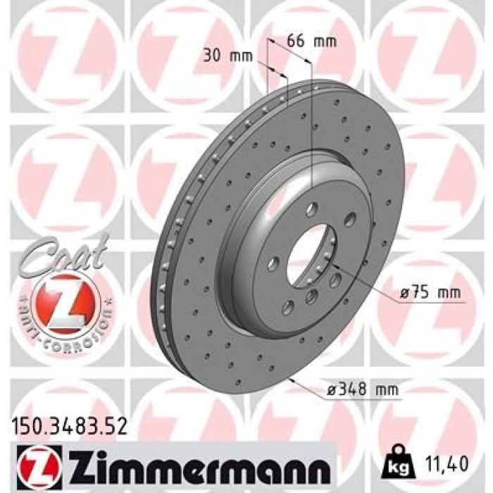 Zimmermann Bremsscheibe Vorderachse Sport 150.3483.52 Zimmermann Bremsscheibe Vorderachse Sport 150.3483.52