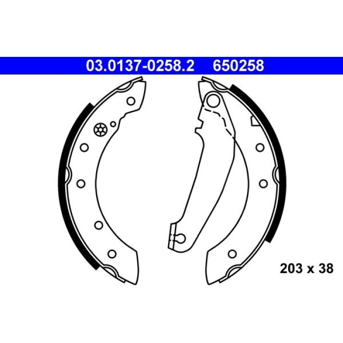 ATE Bremsbacken 03.0137-0258.2 ATE Bremsbacken 03.0137-0258.2