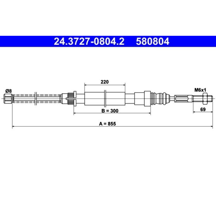 ATE Handbremsseil 24.3727-0804.2 ATE Handbremsseil 24.3727-0804.2