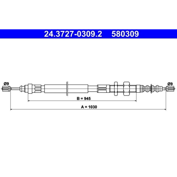 ATE Handbremsseil 24.3727-0309.2 ATE Handbremsseil 24.3727-0309.2