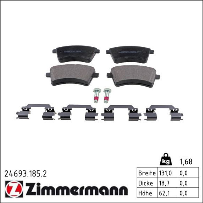 ZIMMERMANN Bremsbeläge 24693.185.2 ZIMMERMANN Bremsbeläge 24693.185.2
