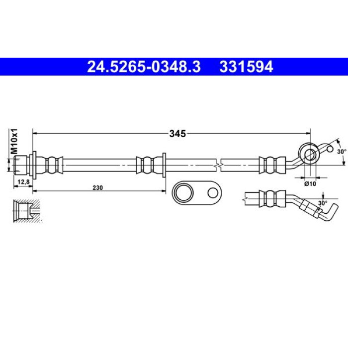 ATE Bremsschlauch 24.5265-0348.3 ATE Bremsschlauch 24.5265-0348.3
