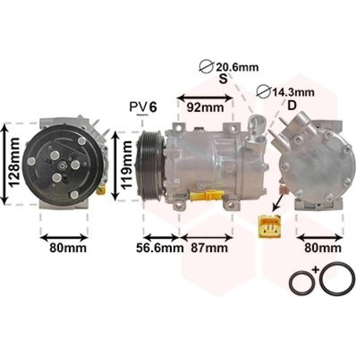 0900K238 Van Wezel Klimakompressor 0900K238 0900K238 Van Wezel Klimakompressor 0900K238