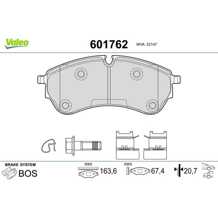 Valeo Bremsbelagsatz 601762 Valeo Bremsbelagsatz 601762