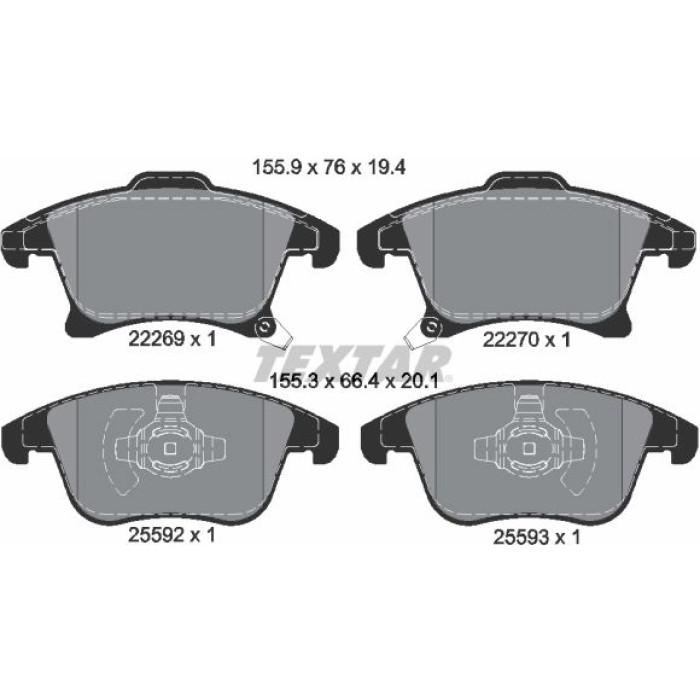 Textar Bremsbelagsatz 2226901 Textar Bremsbelagsatz 2226901