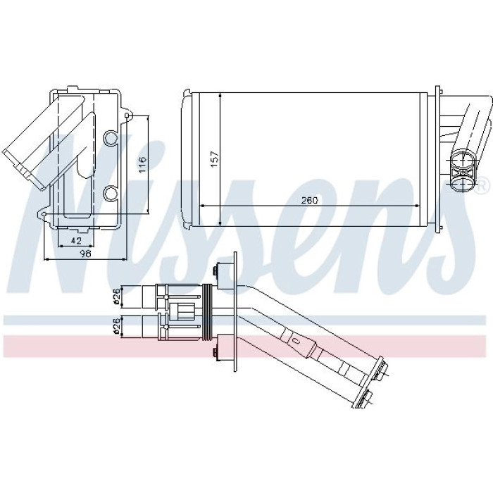 Nissens Heizungskühler PKW 73368 Nissens Heizungskühler PKW 73368