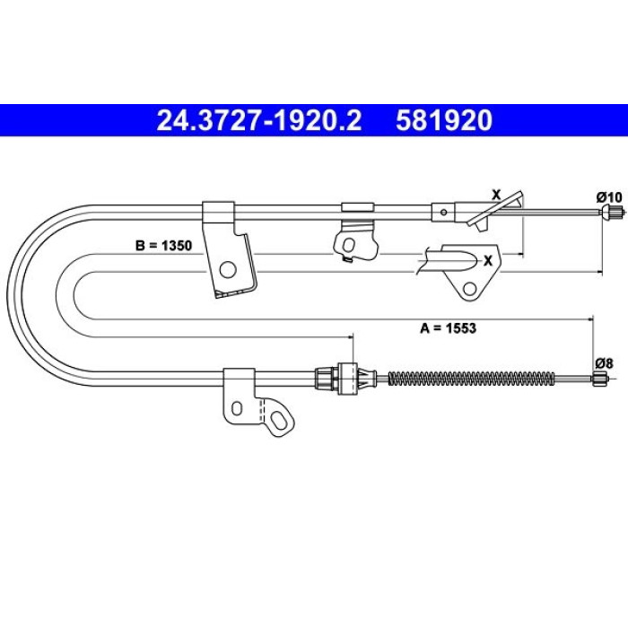 ATE Handbremsseil 24.3727-1920.2 ATE Handbremsseil 24.3727-1920.2