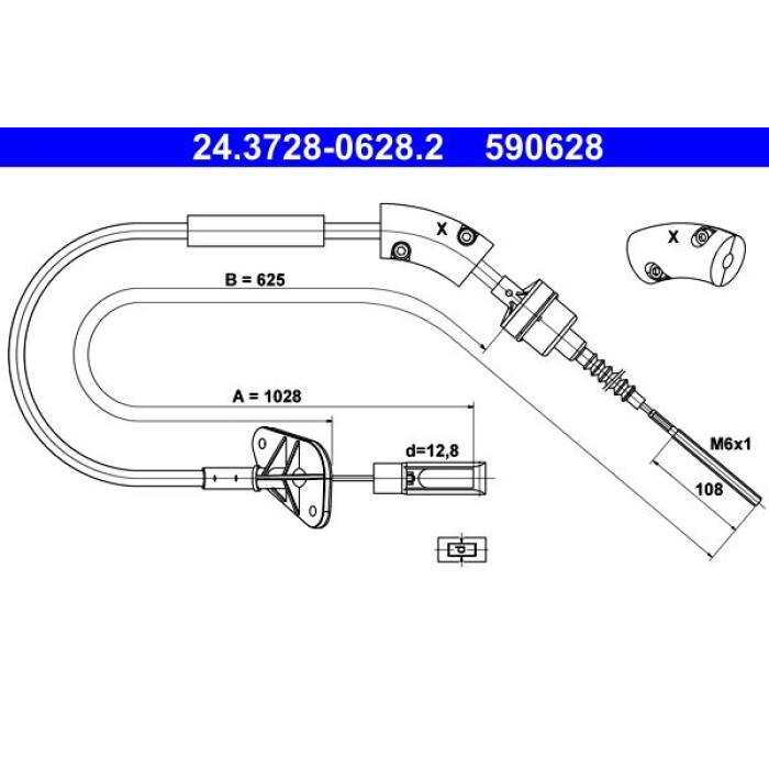 ATE Kupplungsseil 24.3728-0628.2 ATE Kupplungsseil 24.3728-0628.2