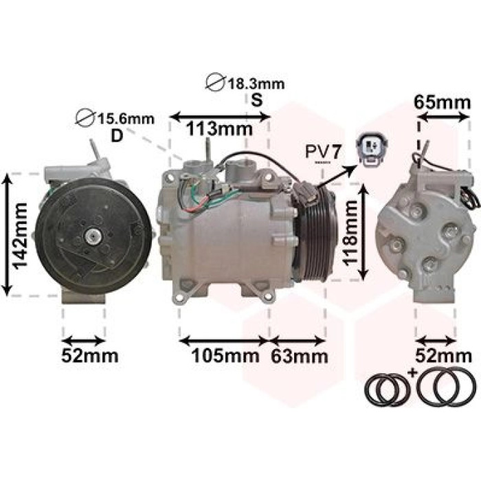 Van Wezel Klimakompressor 2500K238 Van Wezel Klimakompressor 2500K238