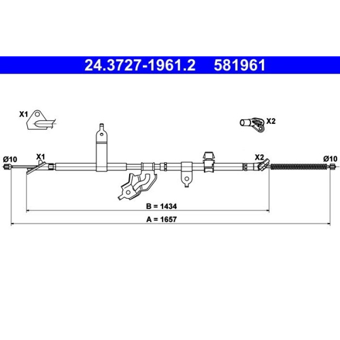 ATE Handbremsseil 24.3727-1961.2 ATE Handbremsseil 24.3727-1961.2