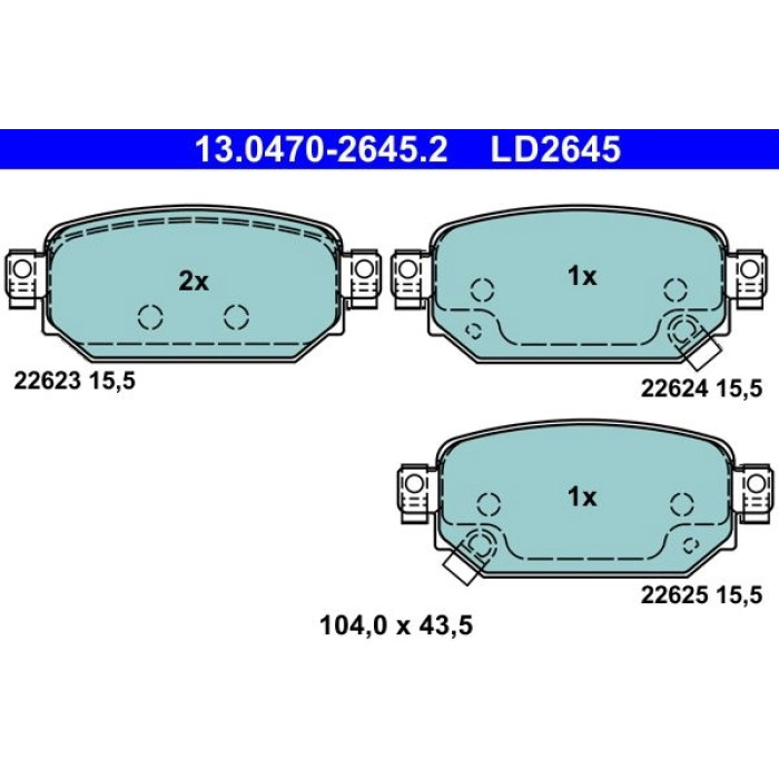 ATE Bremsbelagsatz 13.0470-2645.2 ATE Bremsbelagsatz 13.0470-2645.2