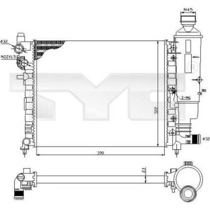 TYC Motorkühler 705-0032 TYC Motorkühler 705-0032