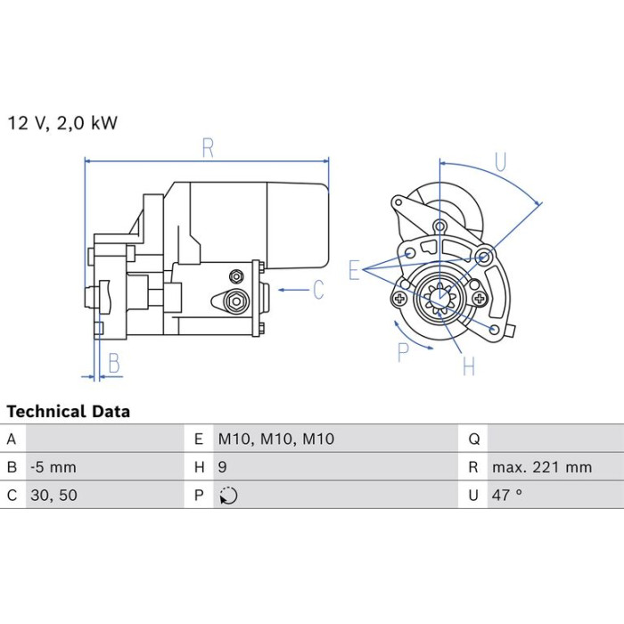 Bosch Starter 0 986 026 500 Bosch Starter 0 986 026 500