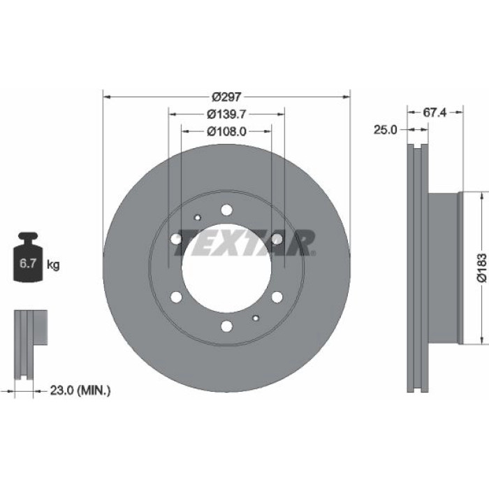 92222600 Textar Bremsscheibe 92222600 92222600 Textar Bremsscheibe 92222600