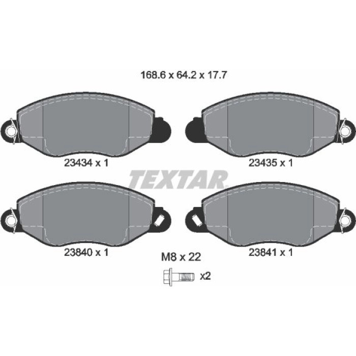 Textar Bremsbelagsatz 2343401 Textar Bremsbelagsatz 2343401