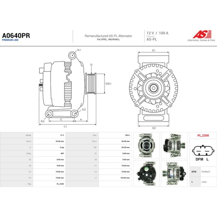 A0640PR AS-PL Generator A0640PR A0640PR AS-PL Generator A0640PR