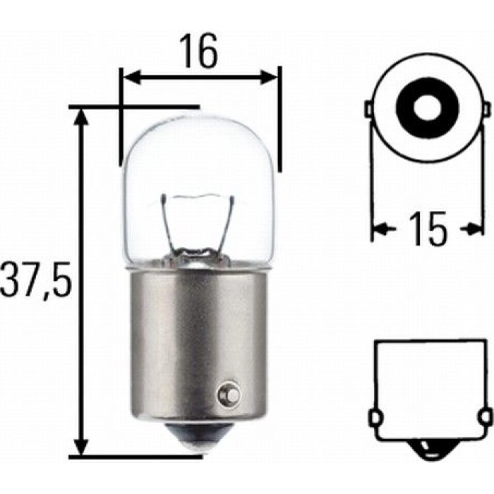 8GA 002 071-353 HELLA Glühlampe R5W 12 V 5 W Sockel BA15s Long Life – 8GA 002 071-353