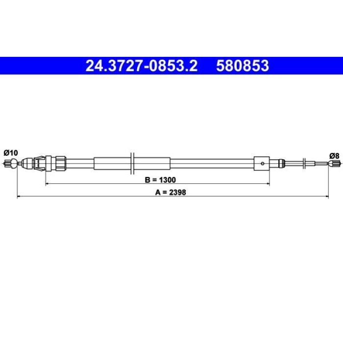 ATE Handbremsseil 24.3727-0853.2 ATE Handbremsseil 24.3727-0853.2
