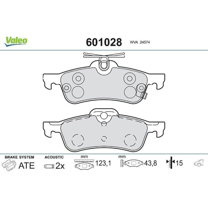 Valeo Bremsbelagsatz 601028 Valeo Bremsbelagsatz 601028