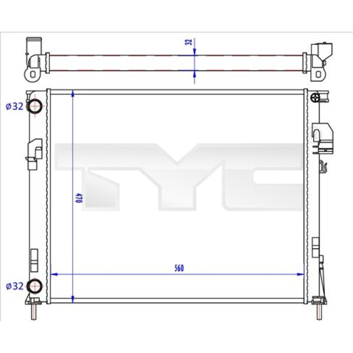 TYC Motorkühler 725-0043-R TYC Motorkühler 725-0043-R