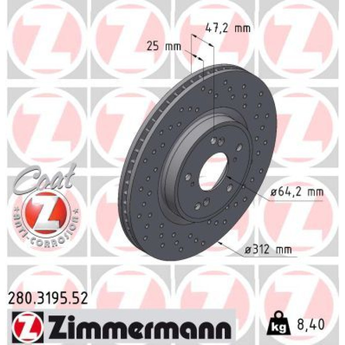 Zimmermann Bremsscheibe 280.3195.52 Zimmermann Bremsscheibe 280.3195.52