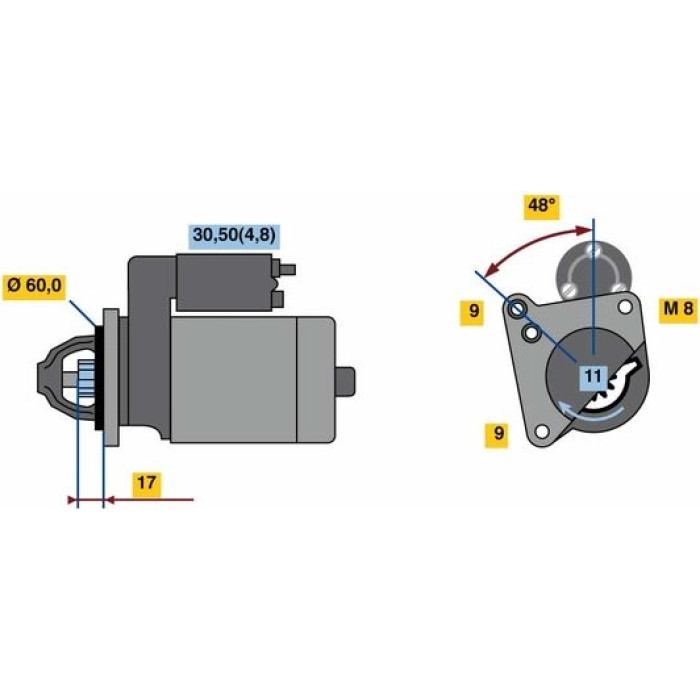 Bosch Anlasser 0001138047 Bosch Anlasser 0001138047