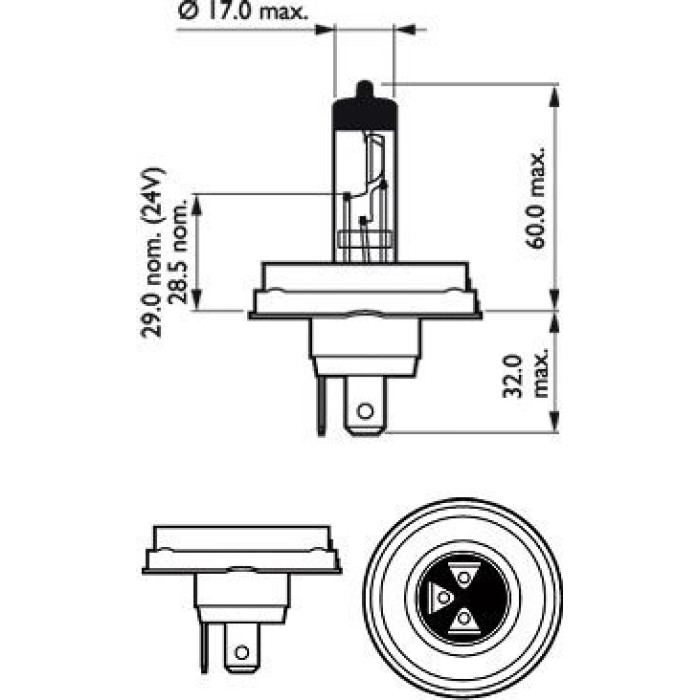 12475C1 PHILIPS R2 Glühlampe 12 V 45/40 W P45t-41, 1 Stück - 12475C1 - l 12475C1 PHILIPS R2 Glühlampe 12 V 45/40 W P45t-41, 1 Stück - 12475C1 - l