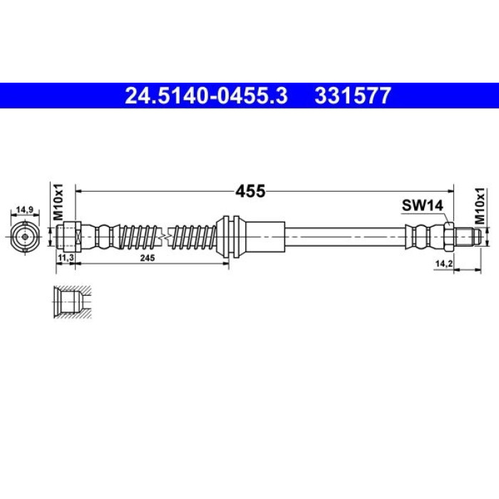 ATE Bremsschlauch 24.5140-0455.3 ATE Bremsschlauch 24.5140-0455.3