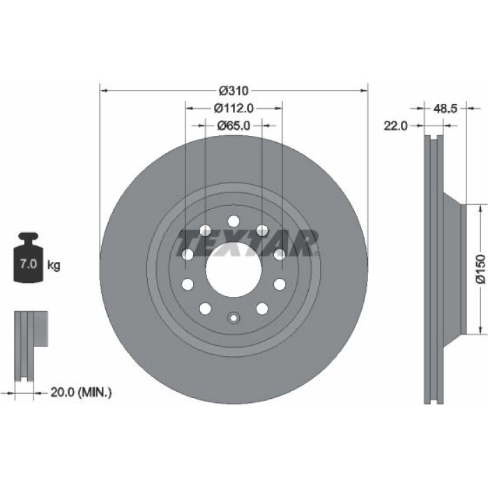 Textar Bremsscheibe 92140703 Textar Bremsscheibe 92140703