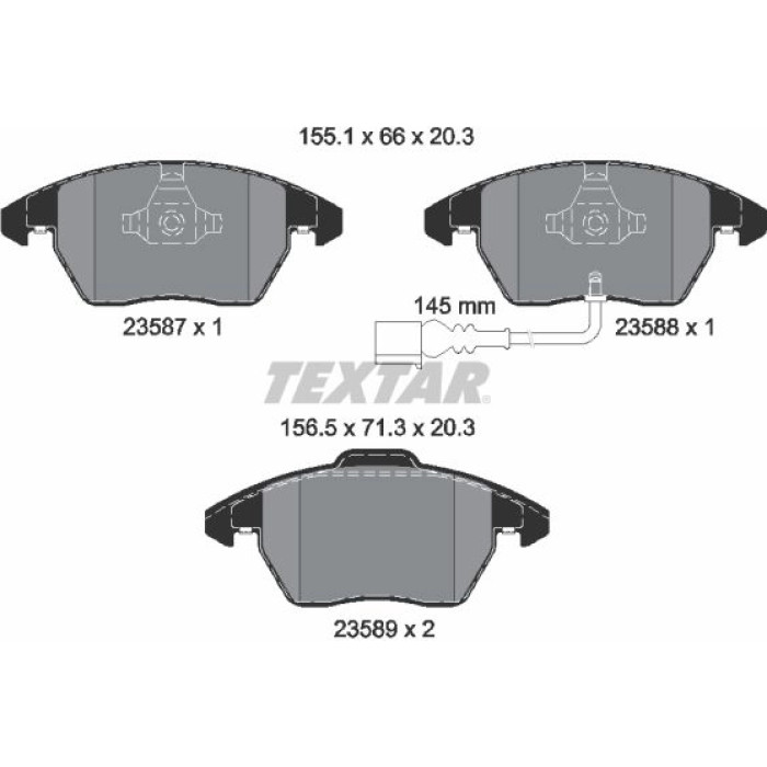 2358701 Textar Bremsbelagsatz 2358701 2358701 Textar Bremsbelagsatz 2358701
