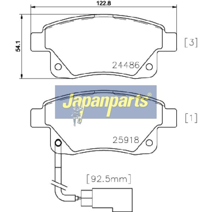 Japanparts Bremsbeläge PP-0308AF Japanparts Bremsbeläge PP-0308AF