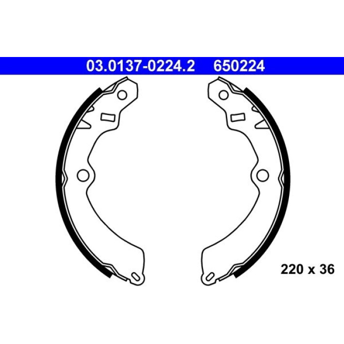 ATE Bremsbacken 03.0137-0224.2 ATE Bremsbacken 03.0137-0224.2