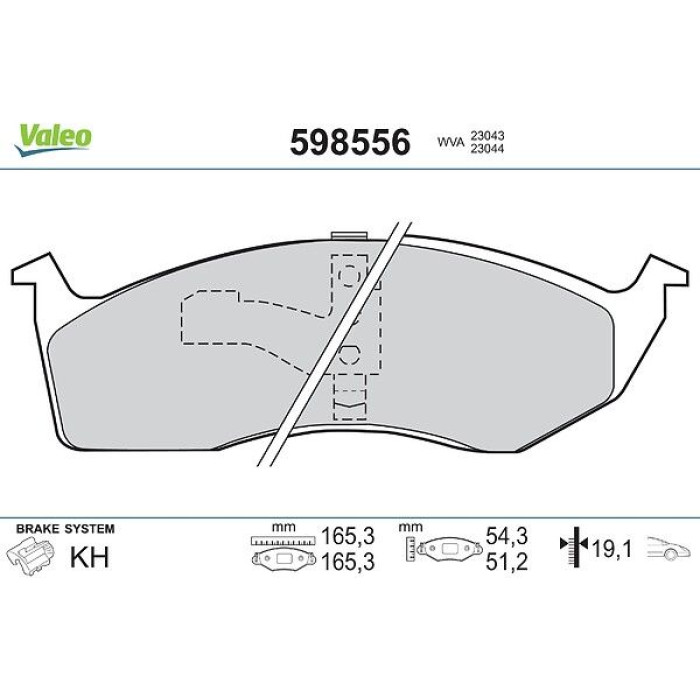 Valeo Bremsbelagsatz 598556 Valeo Bremsbelagsatz 598556